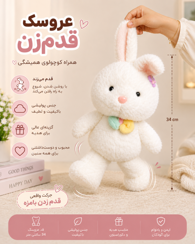 عروسک خرگوش دونده  کد 429090