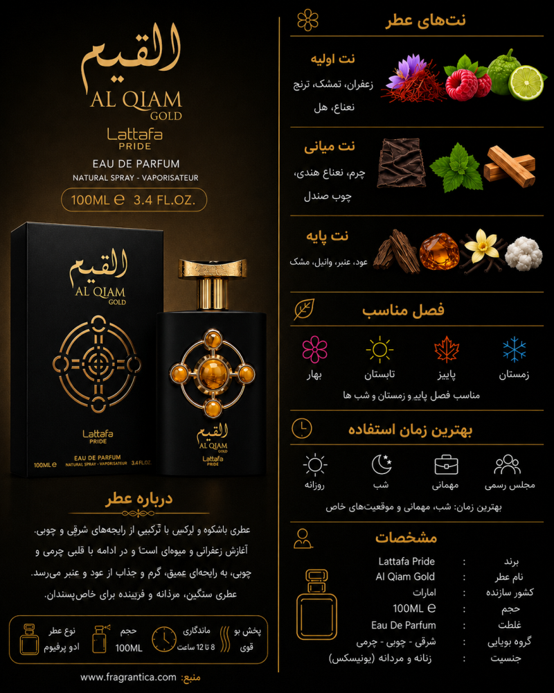 ادکلن یونیسکس  لطافه Al Qiam Gold