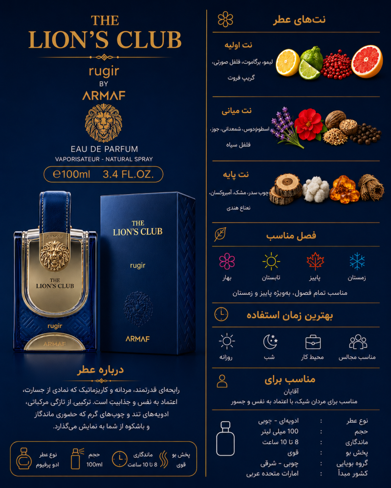 ادکلن مردانه آرماف Lions Club Rugir