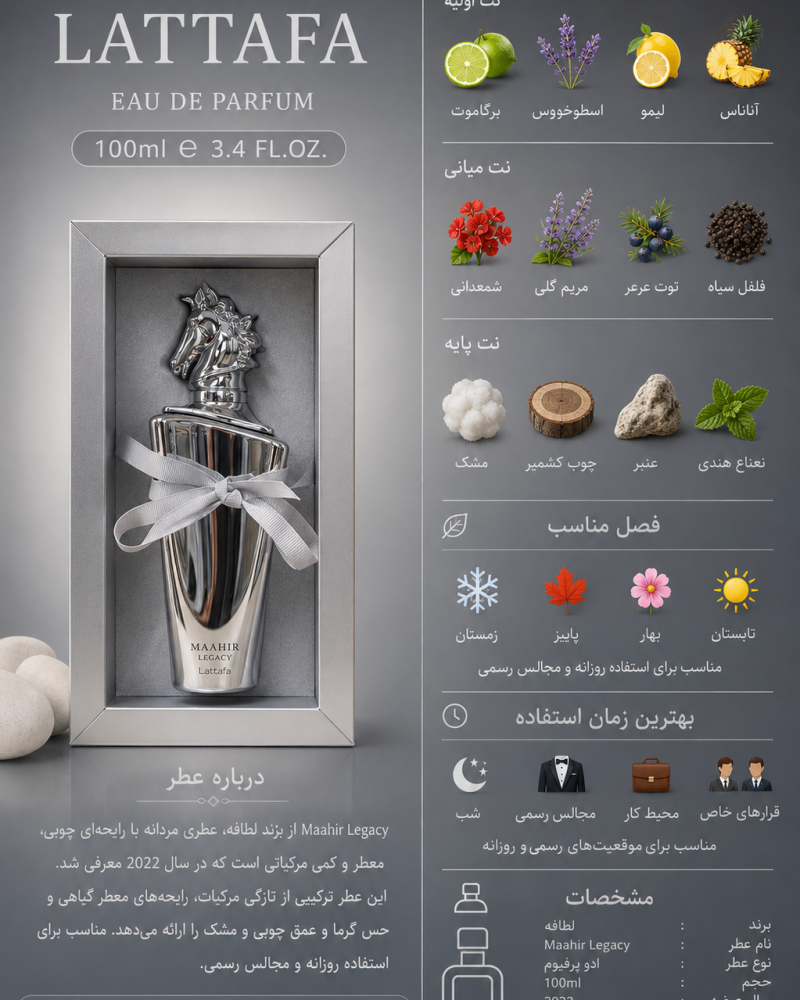ادکلن مردانه لطافه Maahir Legacy
