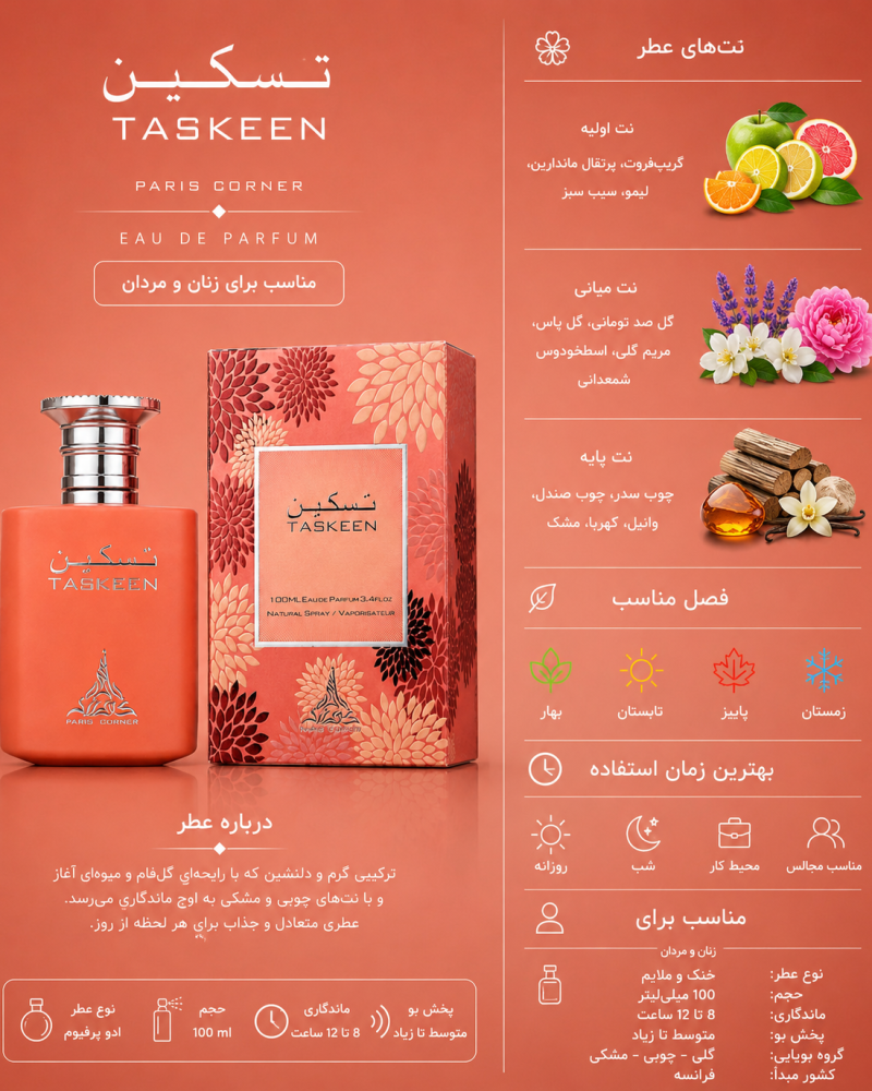 ادکلن  یونیسکس پاریس کرنر  Taskeen