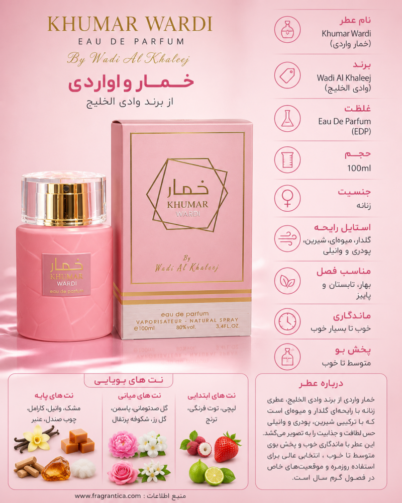 ادکلن دخترانه وادی الخلیج Khumar Wardi