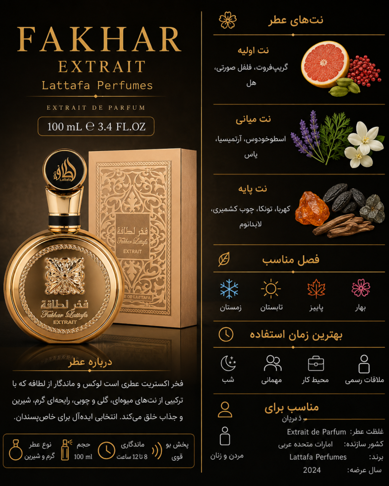ادکلن مردانه لطافه Fakhar Extrait