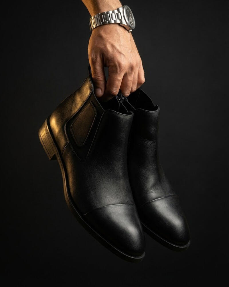 نیم بوت مردانه  پنجه رویه طرح دار کد288371