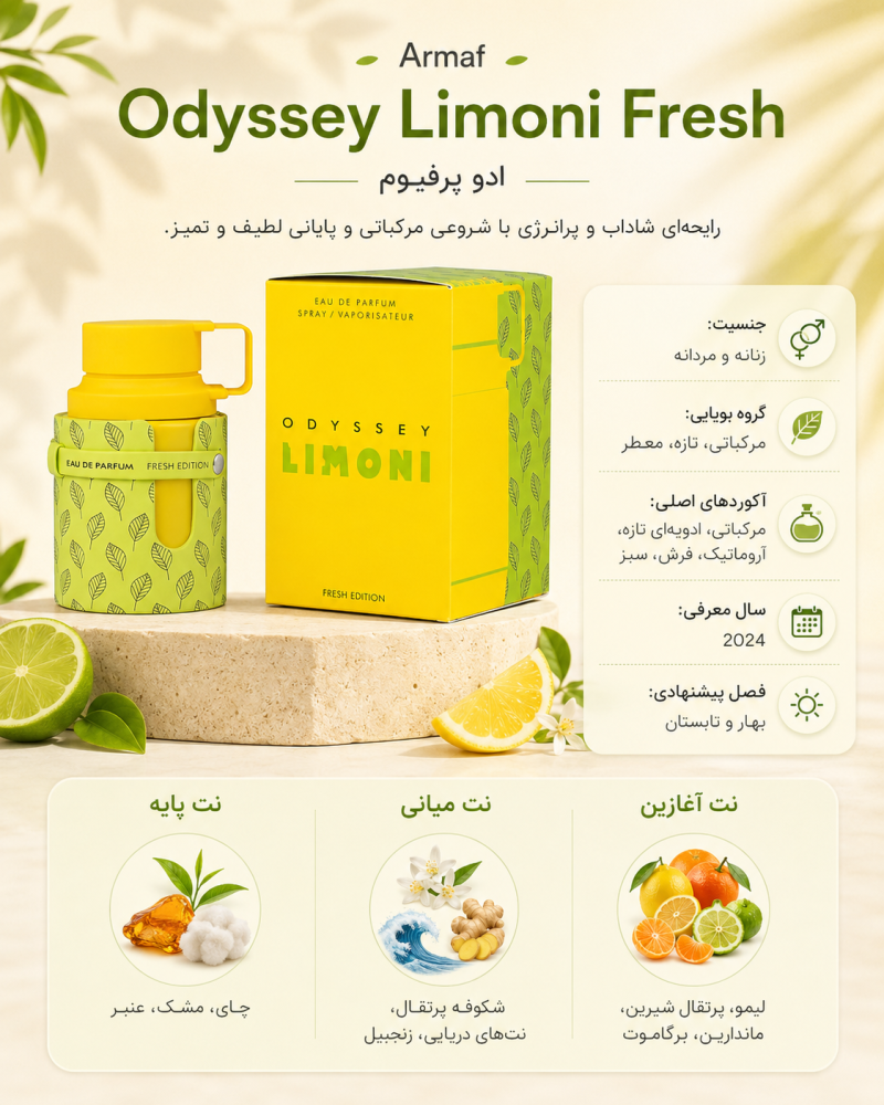 ادکلن  یونیسکس آرماف Odyssey Limoni Fresh