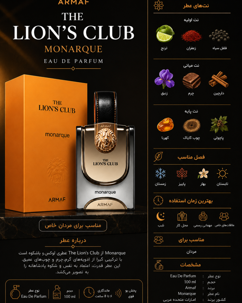 ادکلن مردانه آرماف Lions Club Monarque