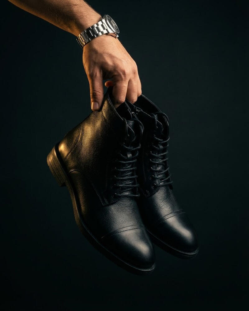 بوت مردانه زیپی بندی  ساده کد288802