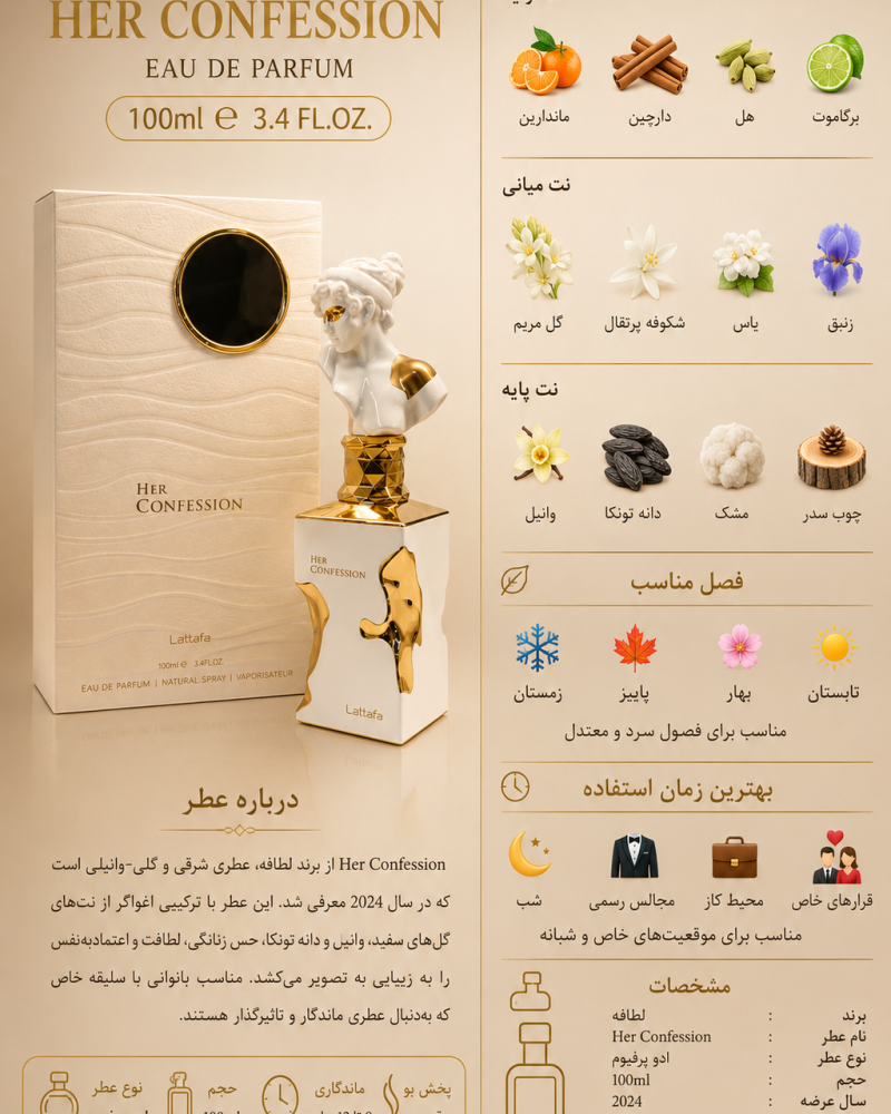 ادکلن دخترانه لطافه Her confession